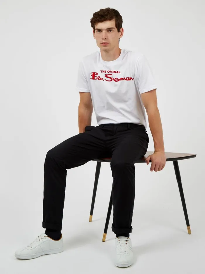 Ben Sherman Pants and Chinos Men Signature Slim Stretch Chino Pant 8211 Black