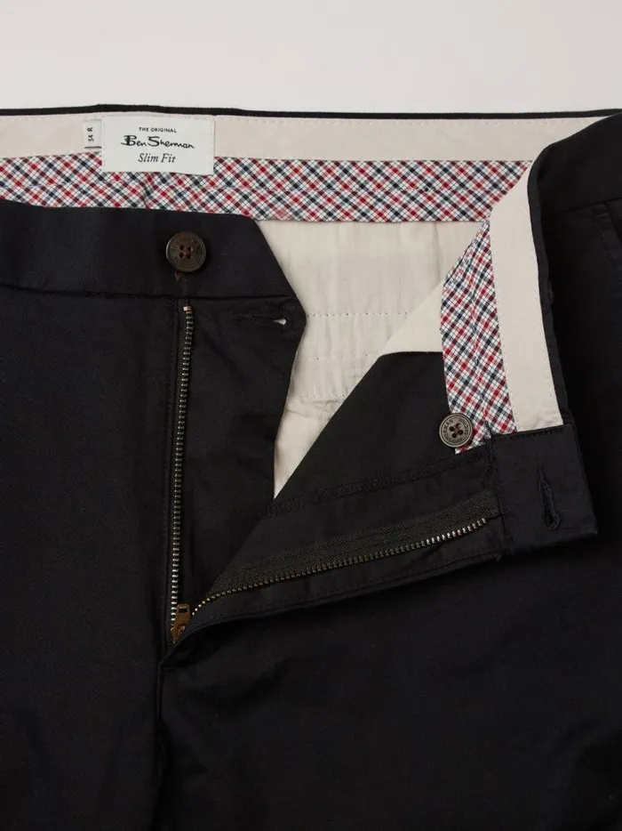 Ben Sherman Pants and Chinos Men Signature Slim Stretch Chino Pant 8211 Black