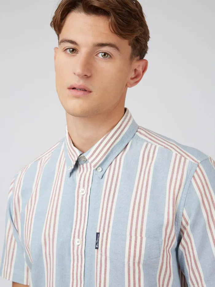 Ben Sherman Short Sleeve Shirts Men Ivy Block Stripe ShortSleeve Shirt