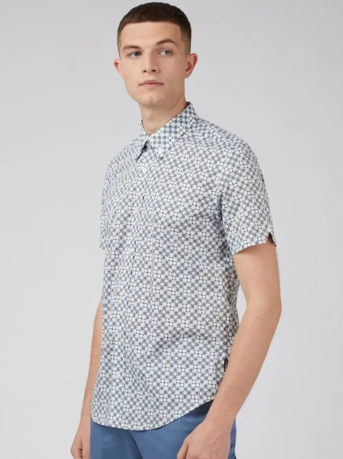 Ben Sherman Short Sleeve Shirts Men Mod Geo Print ShortSleeve Shirt 8211 Light Blue Ben Sherman Short Sleeve Shirts Men Mod Geo Print ShortSleeve Shirt 8211 Light Blue