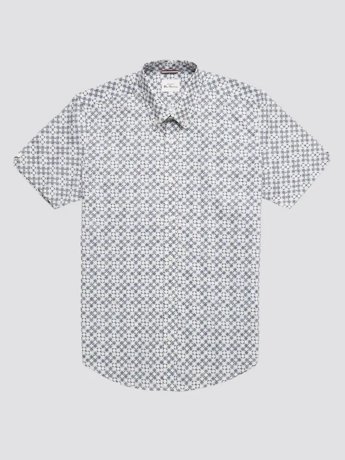 Ben Sherman Short Sleeve Shirts Men Mod Geo Print ShortSleeve Shirt 8211 Light Blue Ben Sherman Short Sleeve Shirts Men Mod Geo Print ShortSleeve Shirt 8211 Light Blue