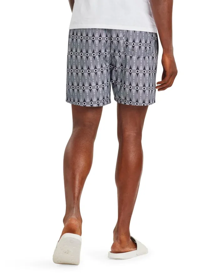 Ben Sherman Shorts Men Shoal Bay Geo Print Swim Short 8211 BlackSnow White