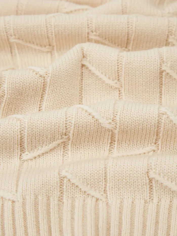 Ben Sherman Sweaters and Knits Men Patterned Knit RollNeck Sweater 8211 Ivory