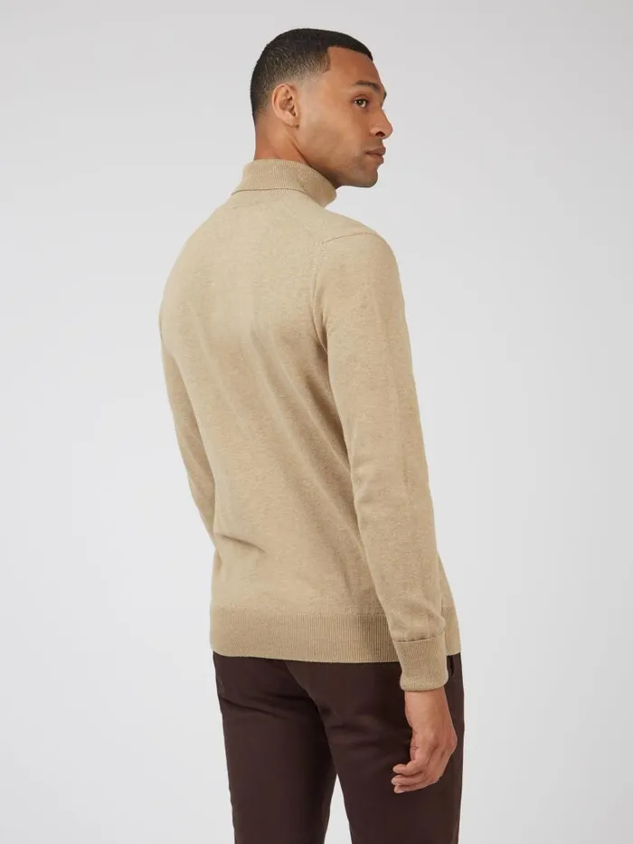 Ben Sherman Sweaters and Knits Men Signature Knit RollNeck Sweater 8211 Sand