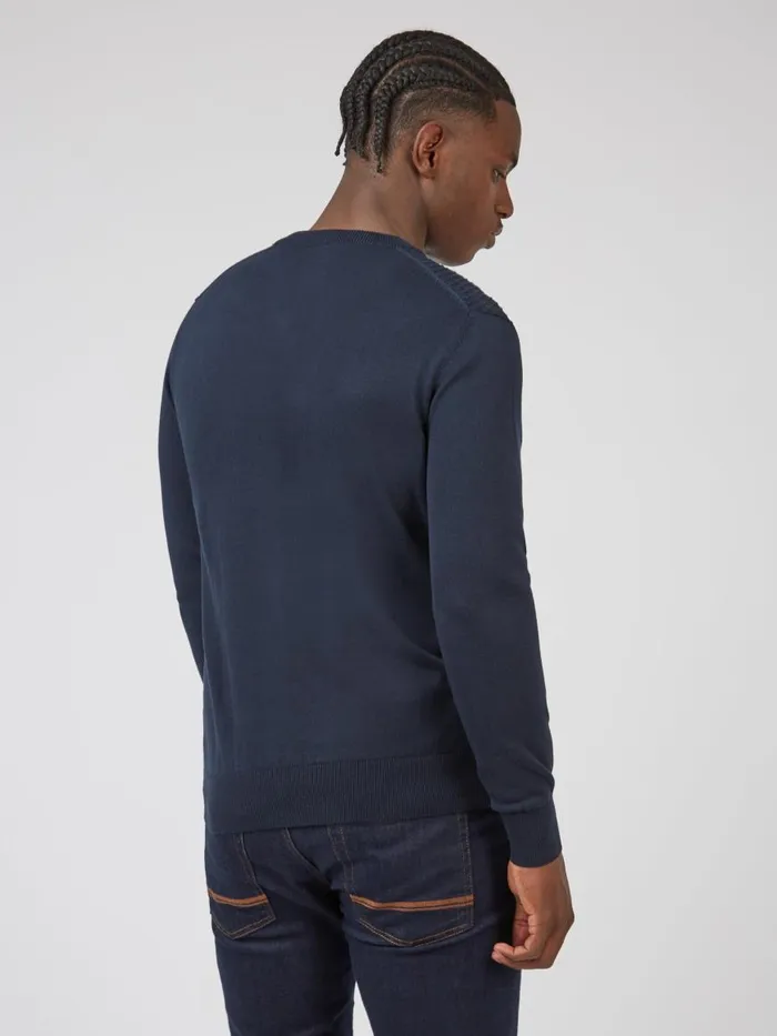 Ben Sherman Sweaters and Knits Men Textured Knit Crewneck Sweater 8211 Navy Ben Sherman Sweaters and Knits Men Textured Knit Crewneck Sweater 8211 Navy