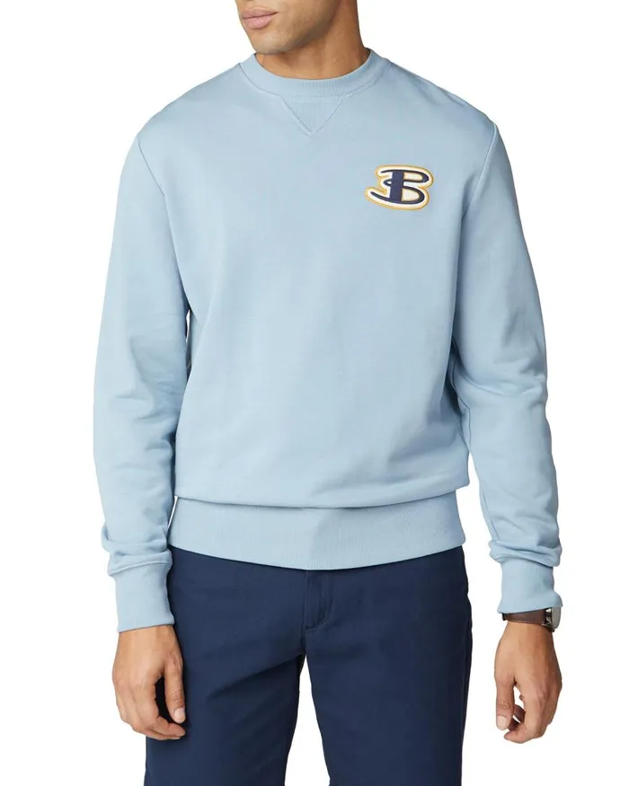 Ben Sherman Sweatshirts and Hoodies Men Cornelli Logo Sweatshirt 8211 Dusky Blue