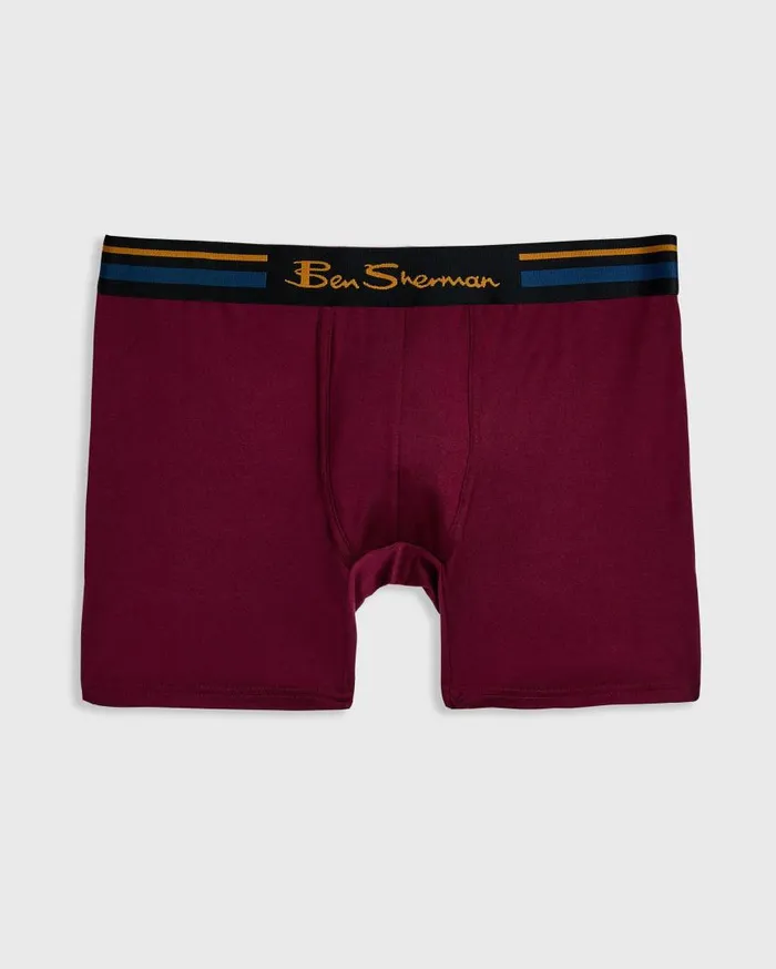 Ben Sherman Underwear Men 4Pack Microfiber Boxers 8211 BlueGreyBurgundy