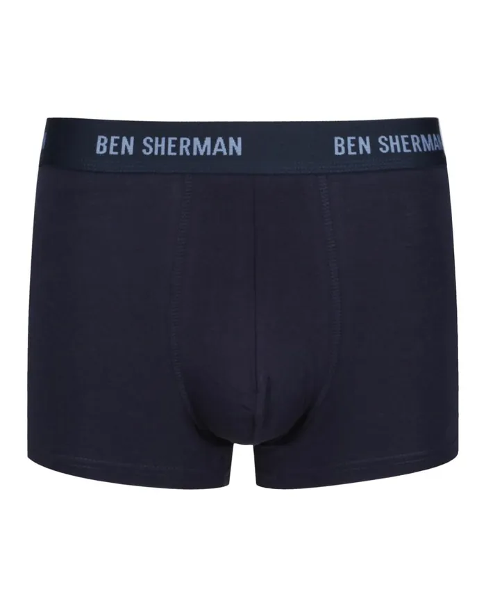 Ben Sherman Underwear Men Hunter 3Pack Fitted NoFly BoxerBriefs 8211 BluePrintNavy