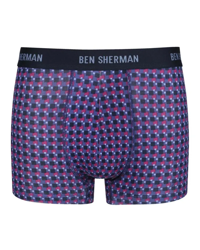 Ben Sherman Underwear Men Hunter 3Pack Fitted NoFly BoxerBriefs 8211 BluePrintNavy