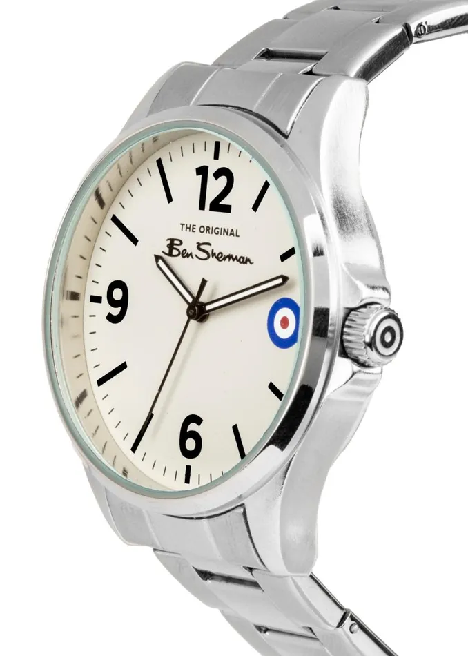 Ben Sherman Watches Men Stainless Steel Bracelet Watch 41mm 8211 SilverGreySilver Ben Sherman Watches Men Stainless Steel Bracelet Watch 41mm 8211 SilverGreySilver