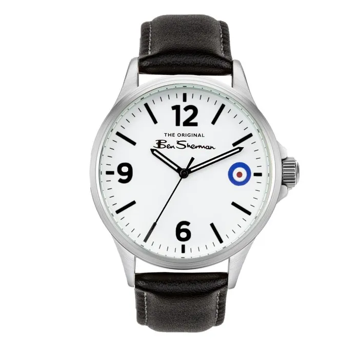 Ben Sherman Watches Men Strap Watch 41mm 8211 BlackWhiteSilver