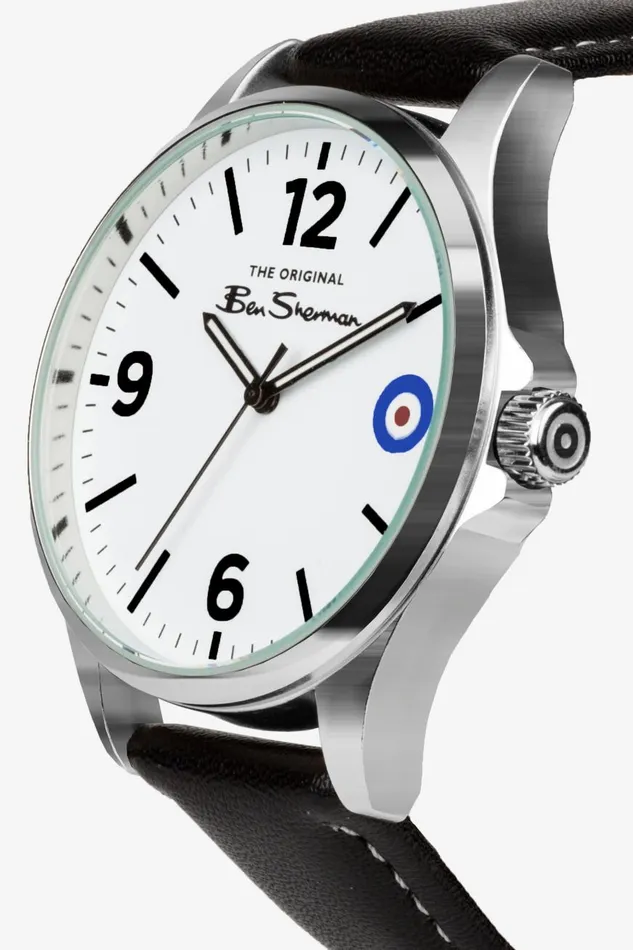 Ben Sherman Watches Men Strap Watch 41mm 8211 BlackWhiteSilver Ben Sherman Watches Men Strap Watch 41mm 8211 BlackWhiteSilver