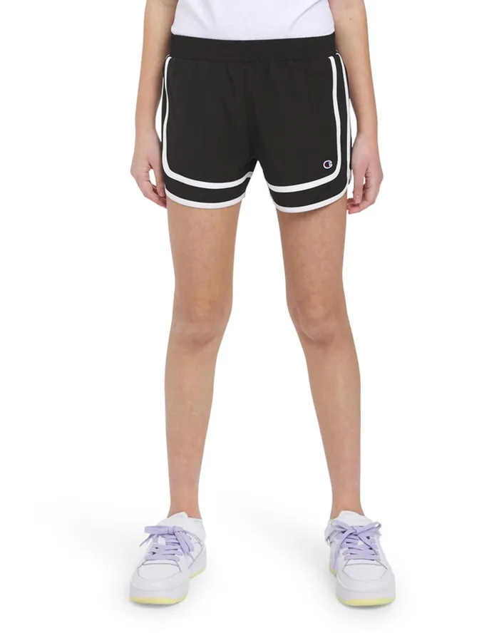 Big GirlS Varsity Woven Shorts 35034 Black Kids Champion Shorts