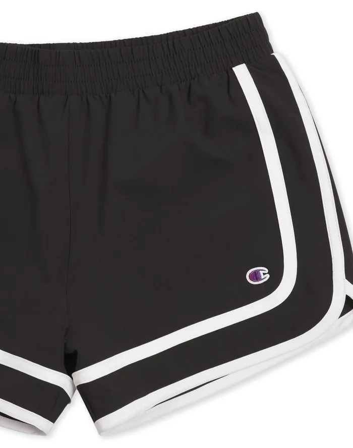 Big GirlS Varsity Woven Shorts 35034 Black Kids Champion Shorts