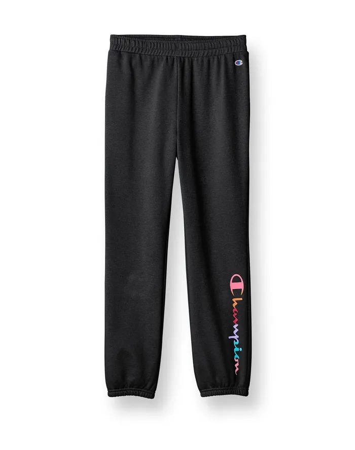 Big Girls039 French Terry Joggers Rainbow Script 24034 Black Kids Champion Pants and Leggings Big Girls039 French Terry Joggers Rainbow Script 24034 Black Kids Champion Pants and Leggings