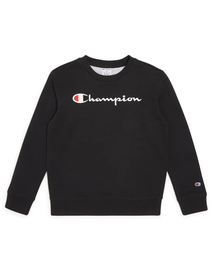 Big Kids039 Signature Crew Pullover Black Kids Champion Hoodies and Sweatshirts