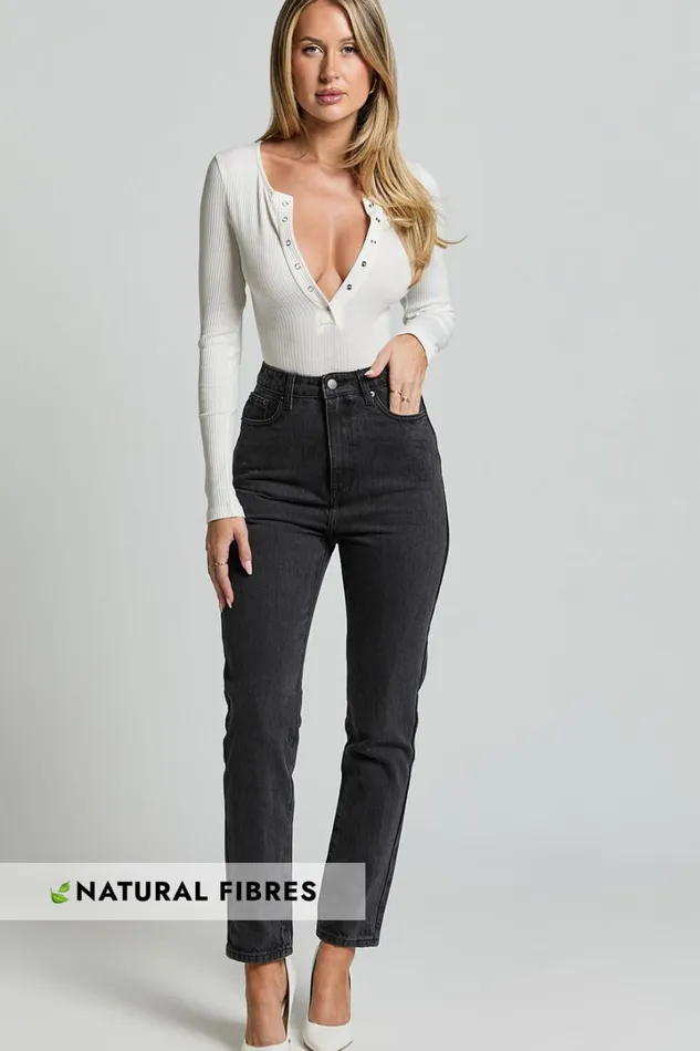 Billie Jeans 8211 High Waisted Recycled Cotton Mom Denim Jeans In Washed Black Women Showpo Denim Billie Jeans 8211 High Waisted Recycled Cotton Mom Denim Jeans In Washed Black Women Showpo Denim