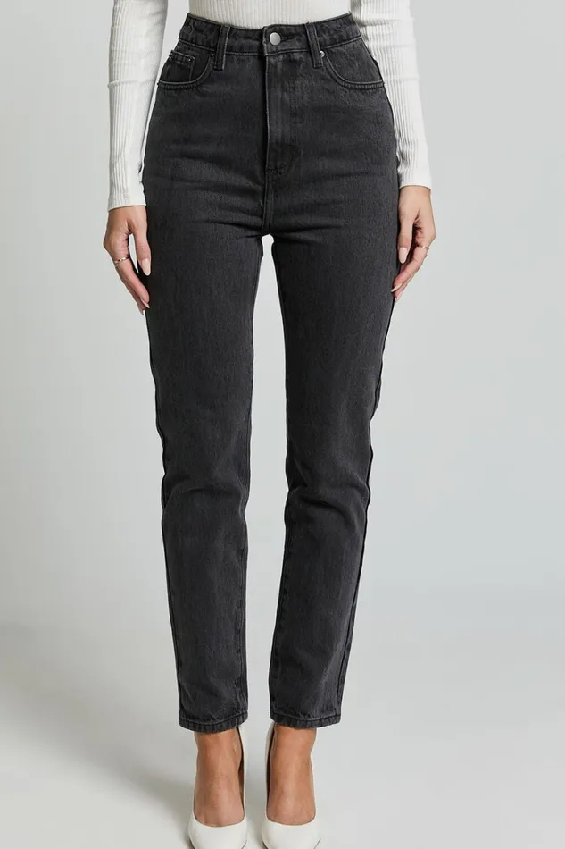 Billie Jeans 8211 High Waisted Recycled Cotton Mom Denim Jeans In Washed Black Women Showpo Denim