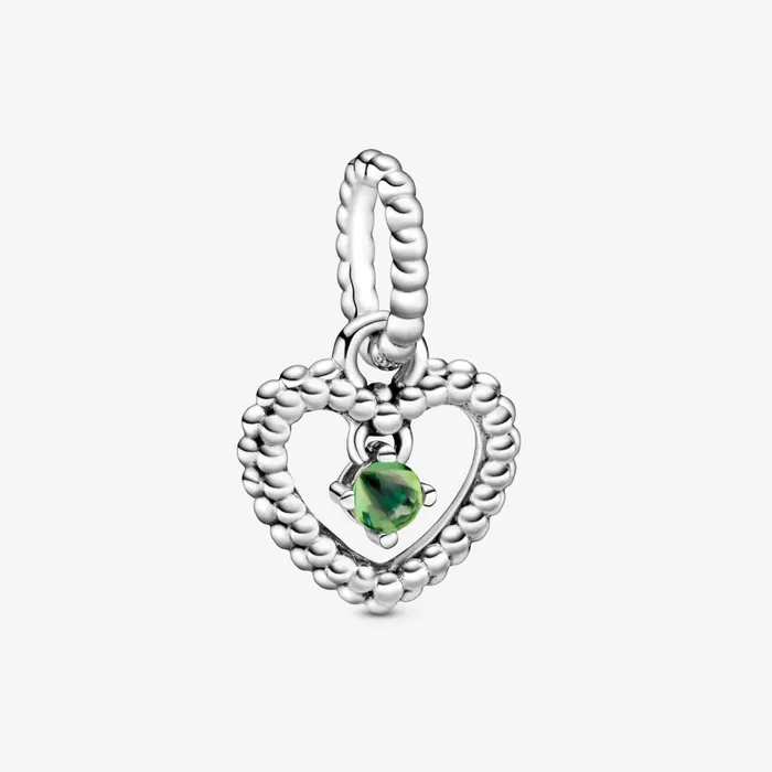 Birthstone Charms Women Pandora August Birthstone Heart Dangle Charm Green