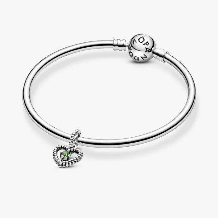 Birthstone Charms Women Pandora August Birthstone Heart Dangle Charm Green