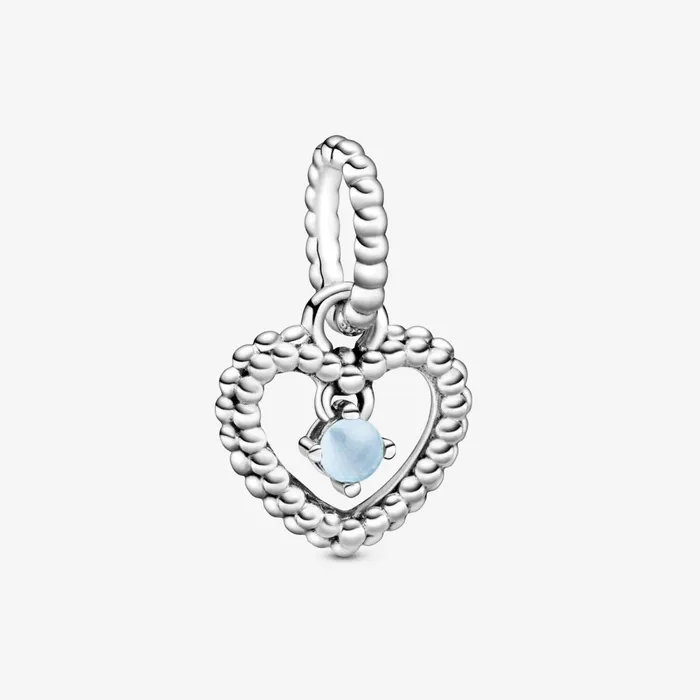 Birthstone Charms Women Pandora December Birthstone Heart Dangle Charm Blue