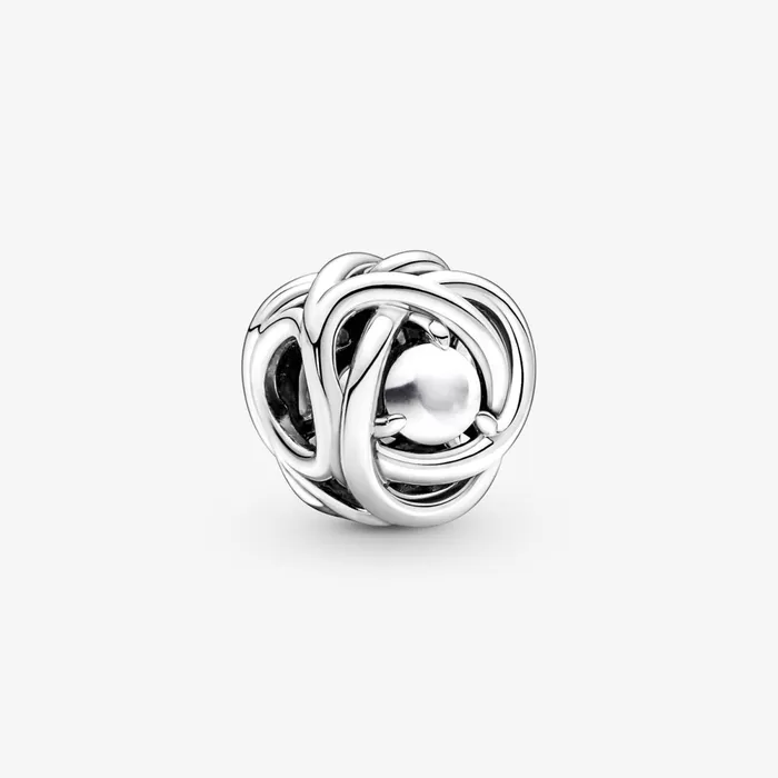 Birthstone Charms Women Pandora June Birthstone Eternity Circle Charm White