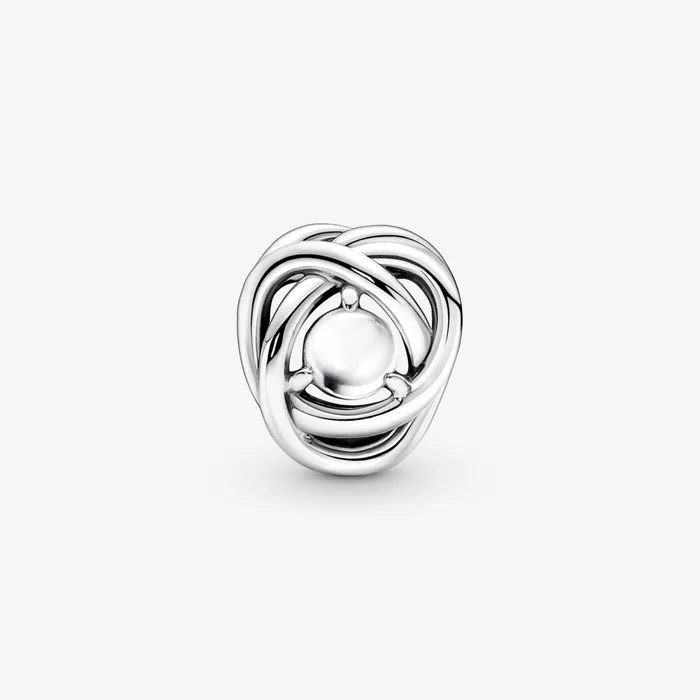 Birthstone Charms Women Pandora June Birthstone Eternity Circle Charm White