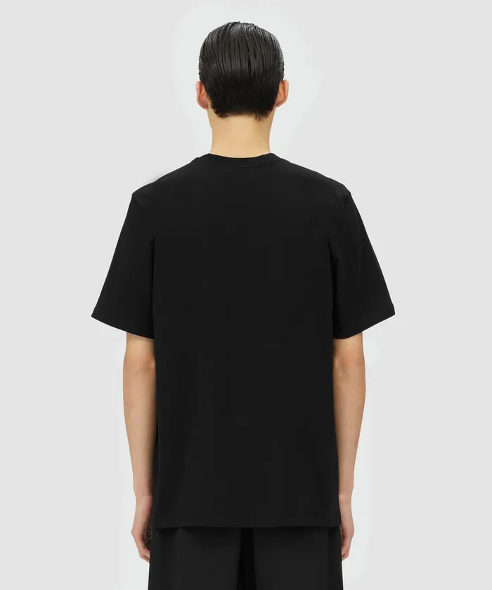 Black Jersey TShirt With Graphic Box Logo Men MSGM Tshirts
