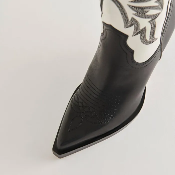Blanch Boots Black White Leather Women Dolce Vita Boots and Booties