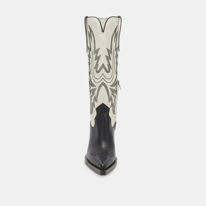 Blanch Boots Black White Leather Women Dolce Vita Boots and Booties