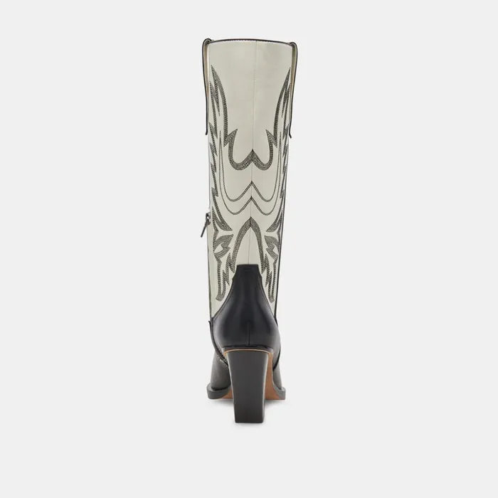 Blanch Boots Black White Leather Women Dolce Vita Boots and Booties