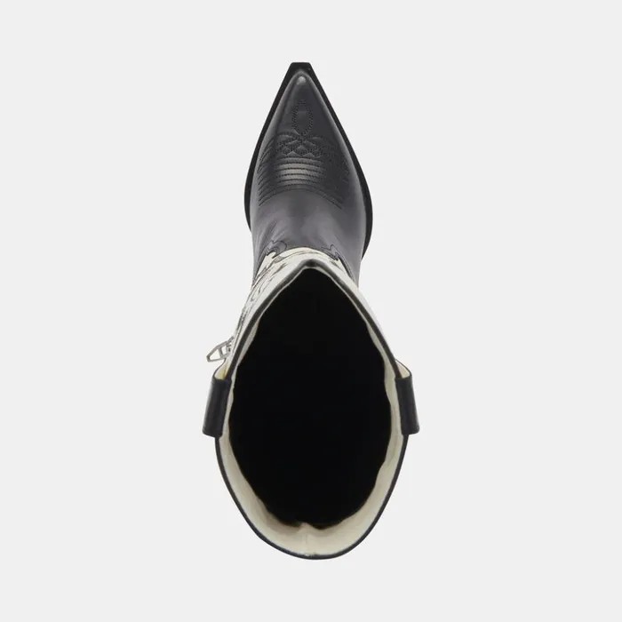 Blanch Boots Black White Leather Women Dolce Vita Boots and Booties