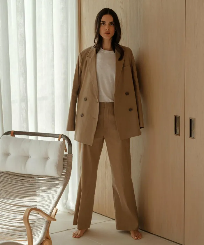 Blazers Women Jenni Kayne Linen Keaton Blazer Khaki