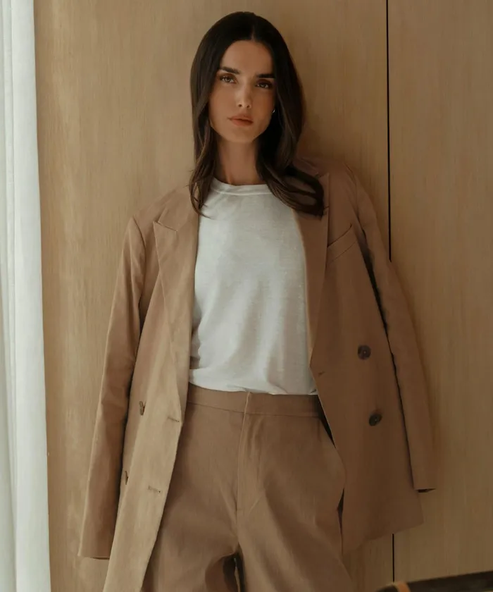 Blazers Women Jenni Kayne Linen Keaton Blazer Khaki