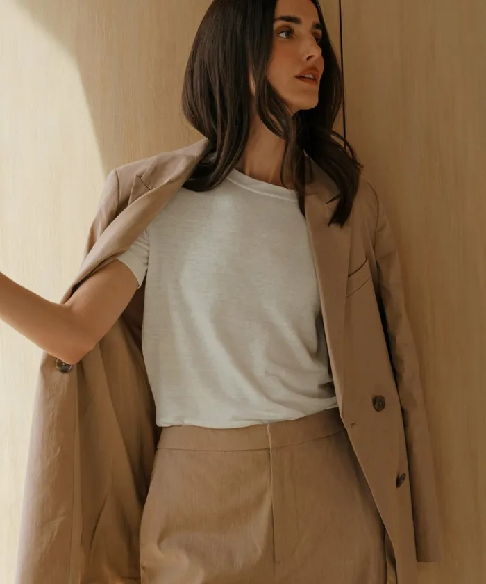 Blazers Women Jenni Kayne Linen Keaton Blazer Khaki