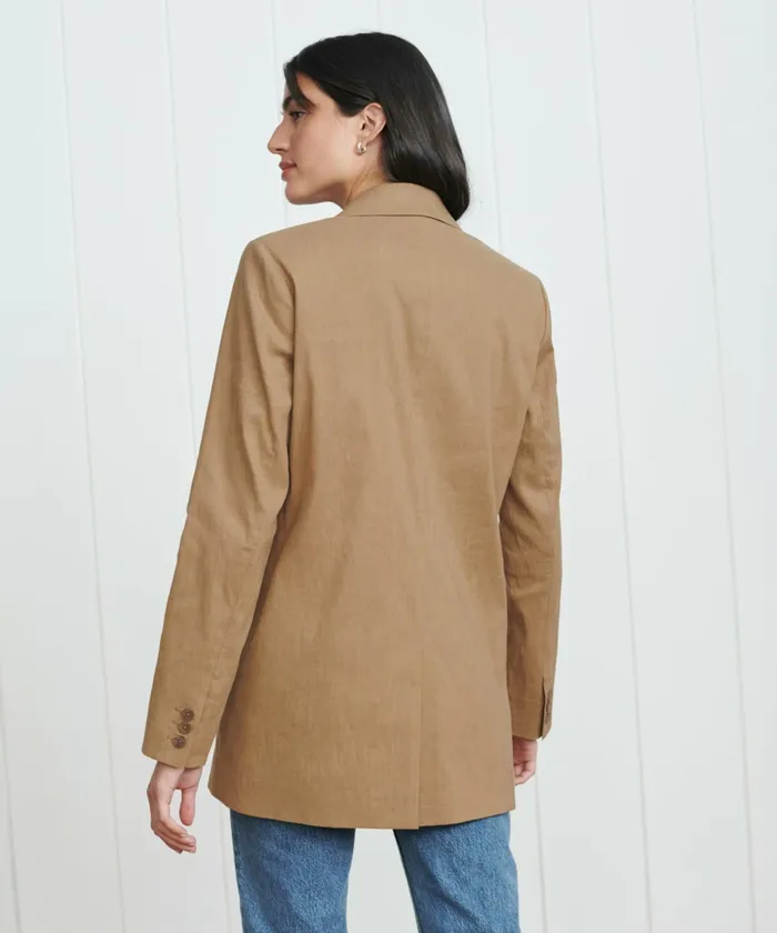 Blazers Women Jenni Kayne Linen Keaton Blazer Khaki