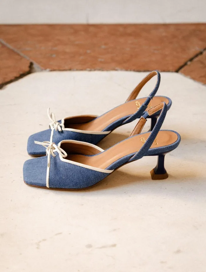 Bobbies Heeled Sandals Pier Stone Denim 8211 Women