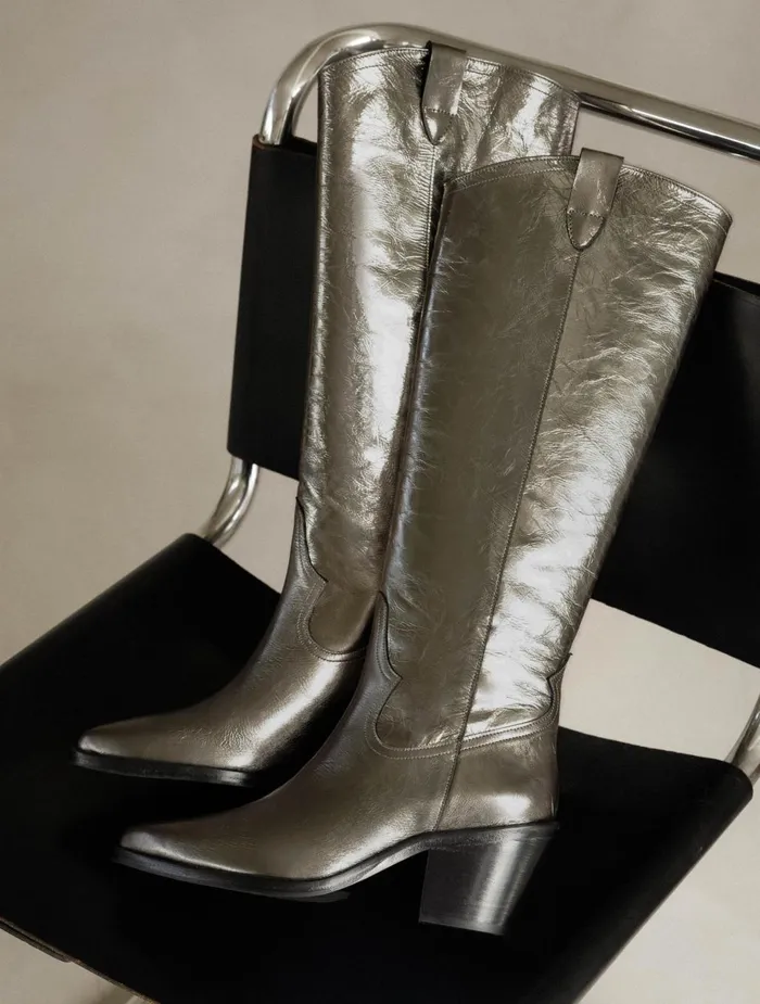 Bobbies Knee High Boots Dolores Cosmic Silver 8211 Women