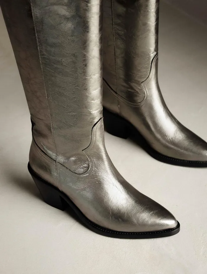 Bobbies Knee High Boots Dolores Cosmic Silver 8211 Women