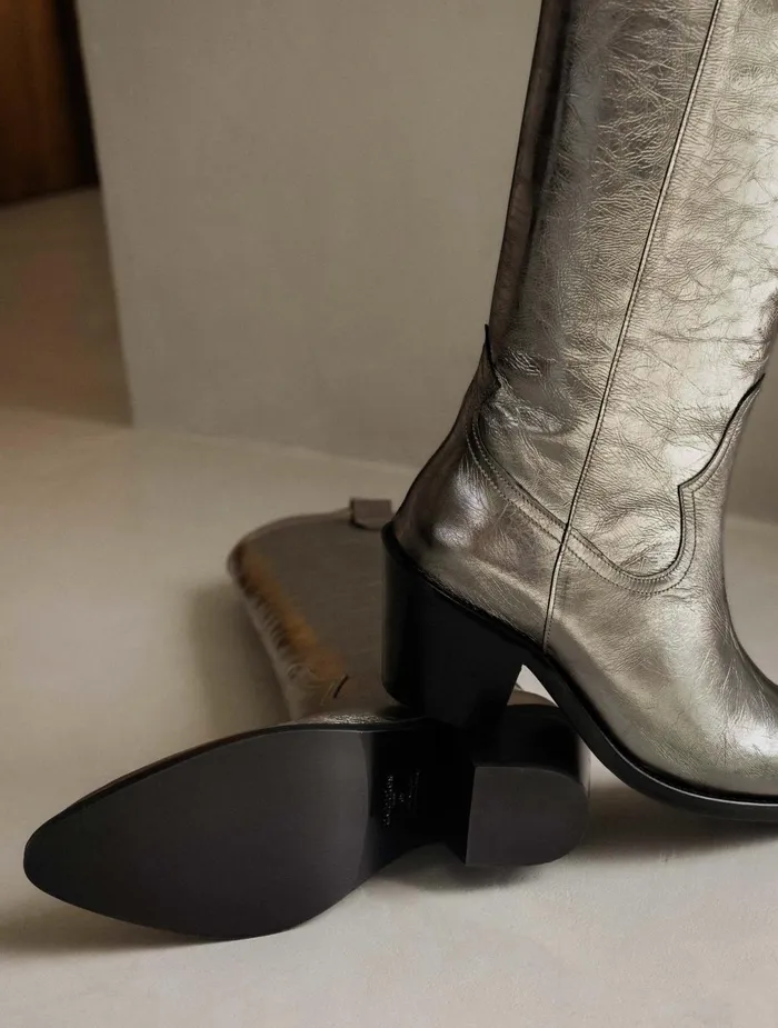 Bobbies Knee High Boots Dolores Cosmic Silver 8211 Women