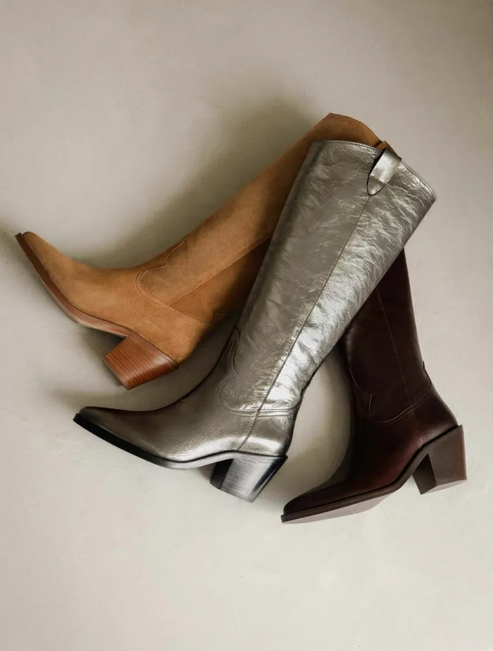 Bobbies Knee High Boots Dolores Cosmic Silver 8211 Women