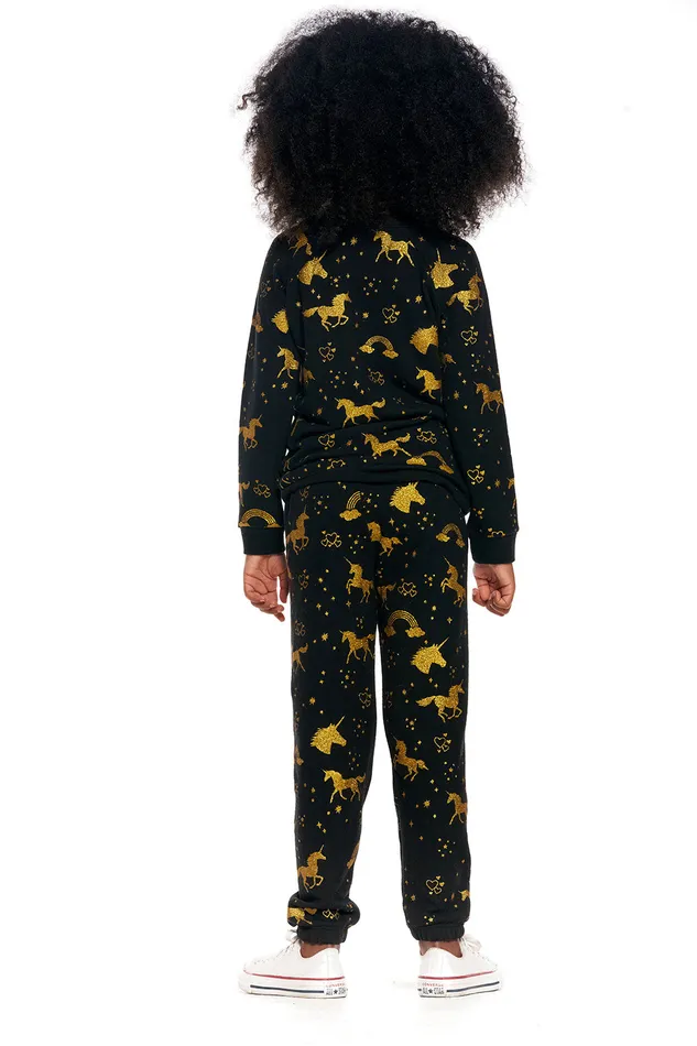 Bottoms Chaser Brand Girls Golden Unicorn Pants Bottoms Chaser Brand Girls Golden Unicorn Pants