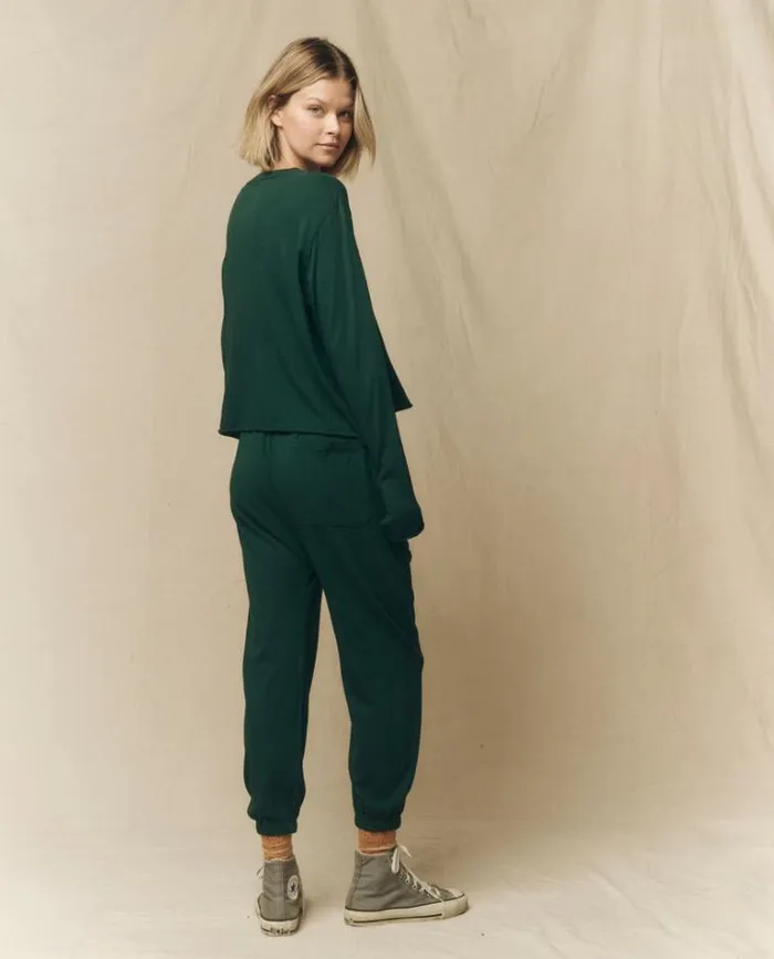 Bottoms Women039s The Great The Jersey Jogger Pant Green Grove