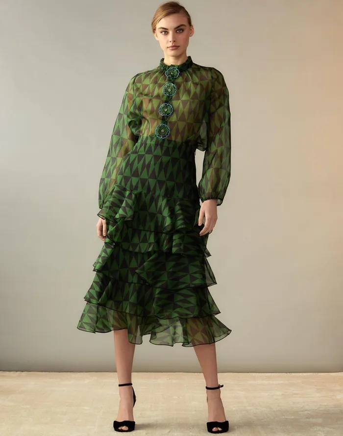 Bottoms Women Cynthia Rowley Evergreen Silk Organza Skirt