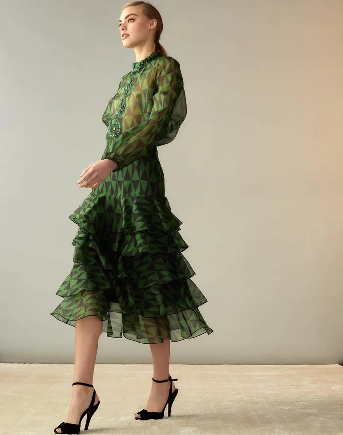 Bottoms Women Cynthia Rowley Evergreen Silk Organza Skirt