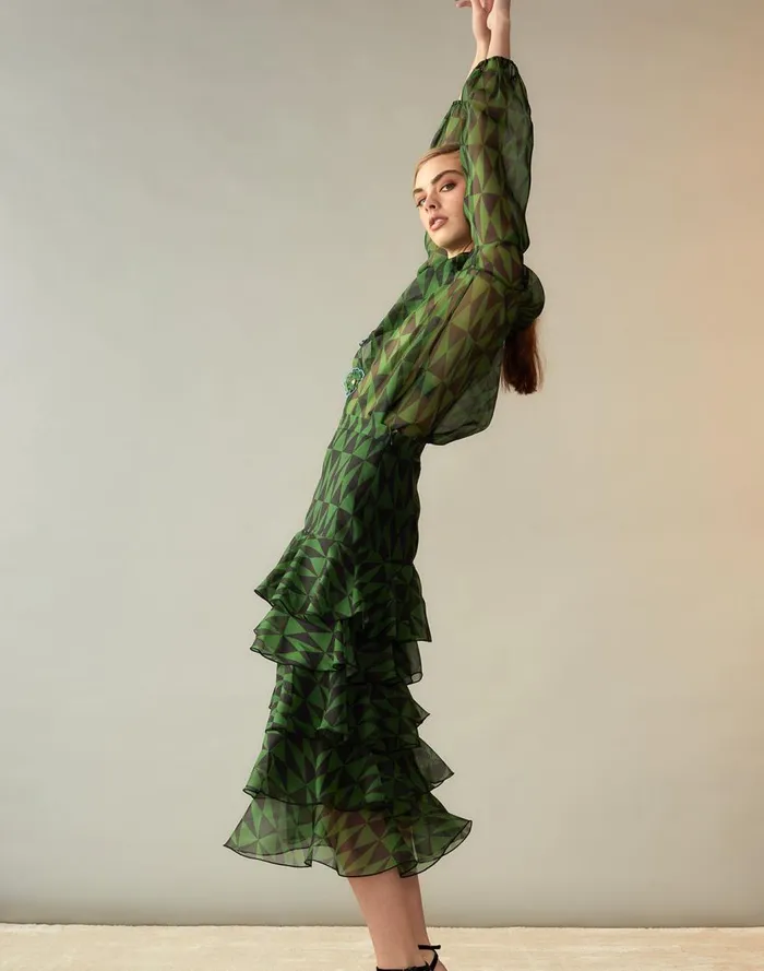 Bottoms Women Cynthia Rowley Evergreen Silk Organza Skirt
