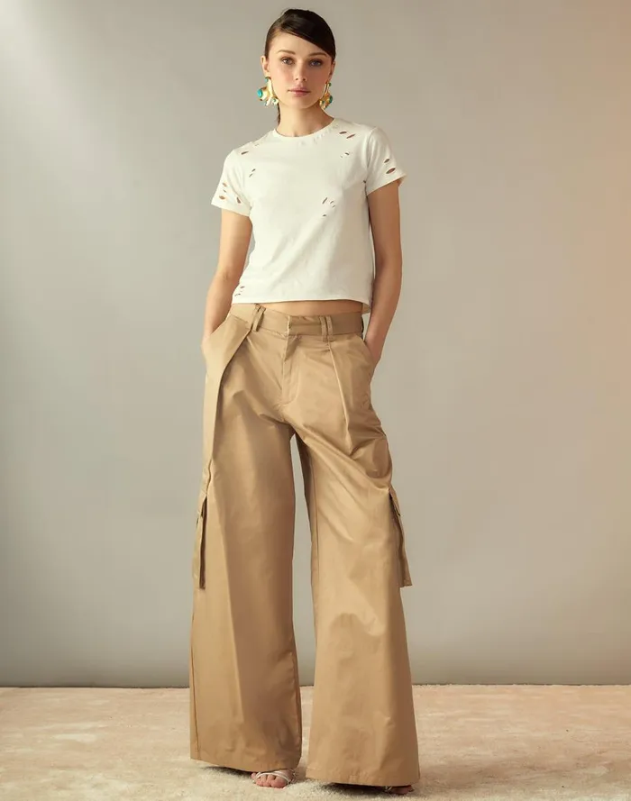Bottoms Women Cynthia Rowley Marbella Cotton Cargo Pant