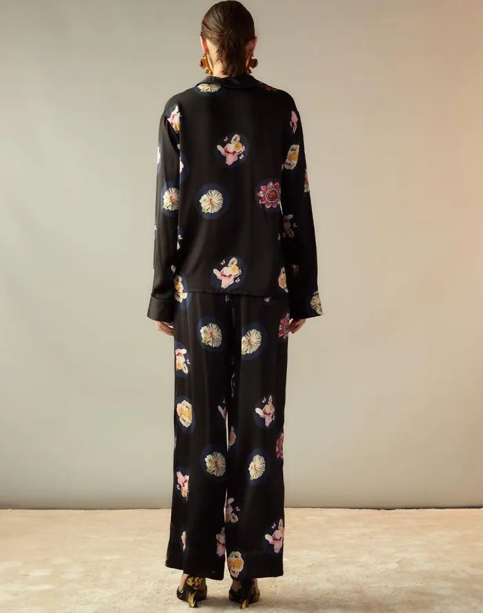 Bottoms Women Cynthia Rowley Moonlit Petal Silk Pant