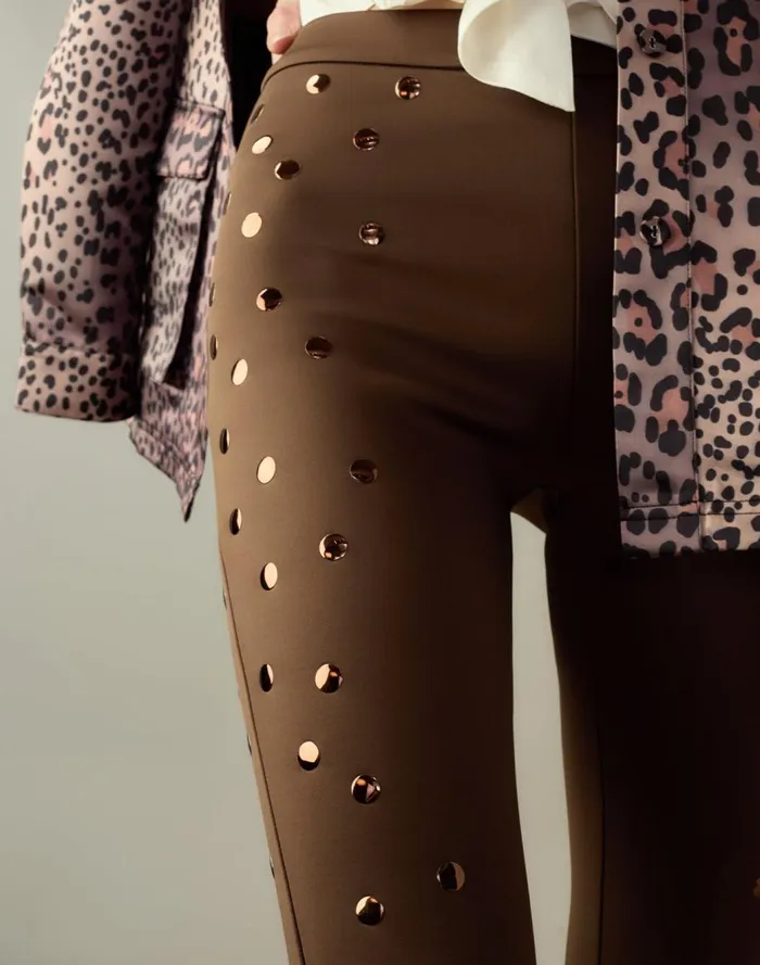 Bottoms Women Cynthia Rowley Studded Bonded Pants