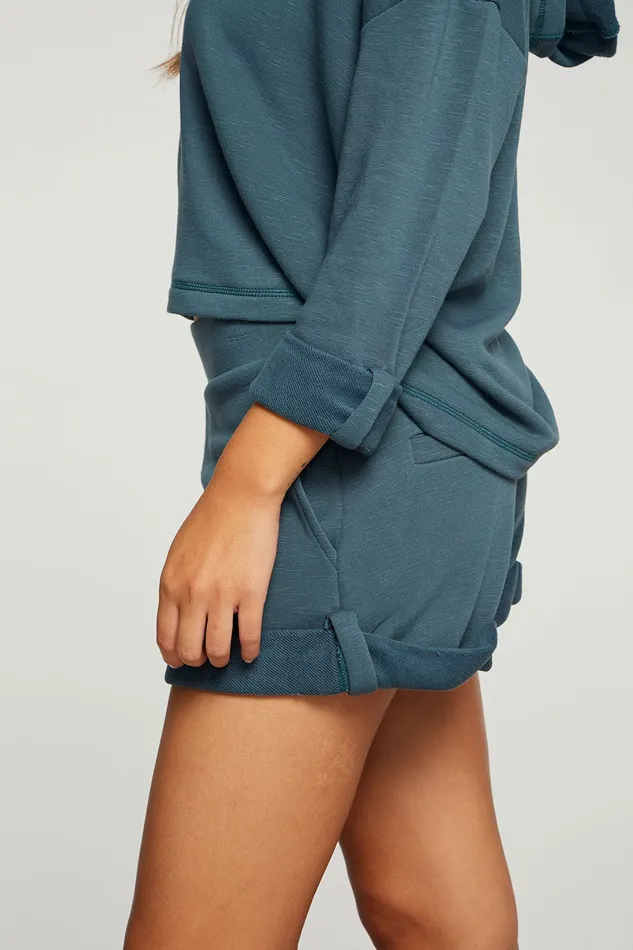 Bottoms Womens Slub French Terry Rolled Hem Shorts Chaser Brand